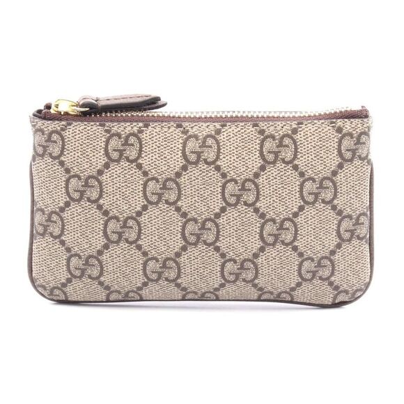 Pre Loved gucci Monogram Pouch Compact Women brownbeige Coin Pouches